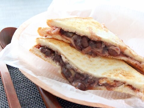 喫茶店の味☆小倉あんとチーズのスイーツトースト